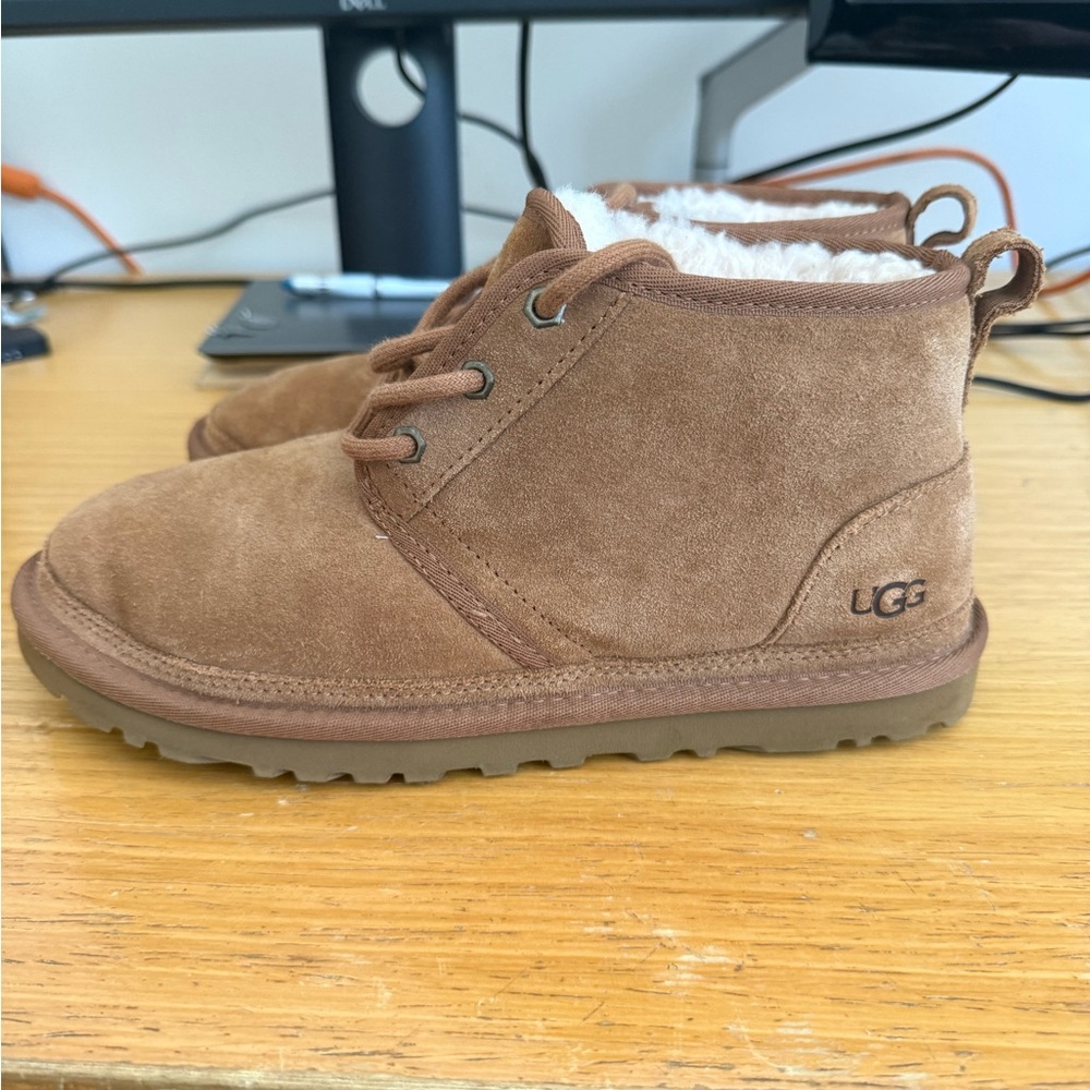 UGG Chestnut Suede Shearling Lace-Up Ankle Boot
